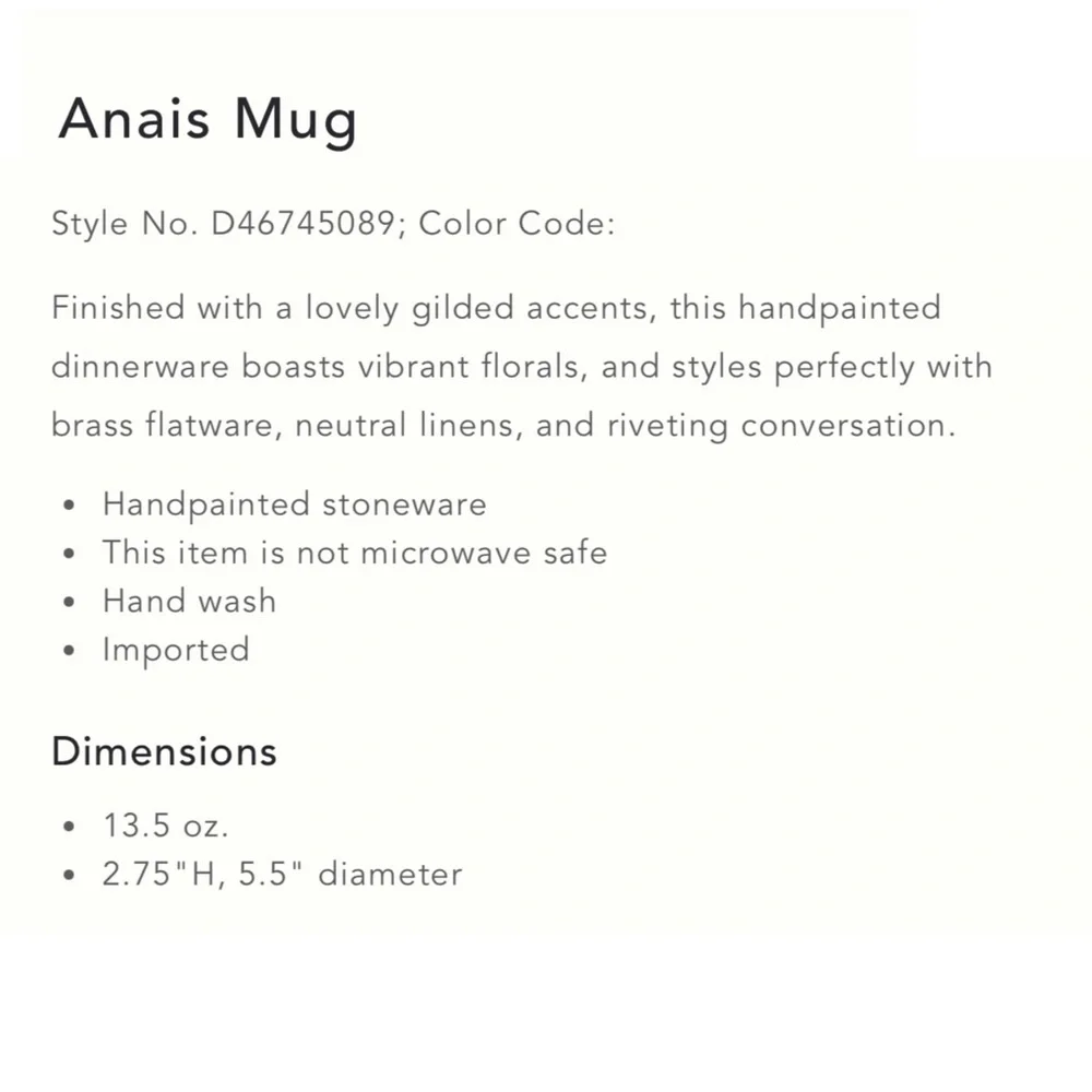 Anthropologiej Anais Mug